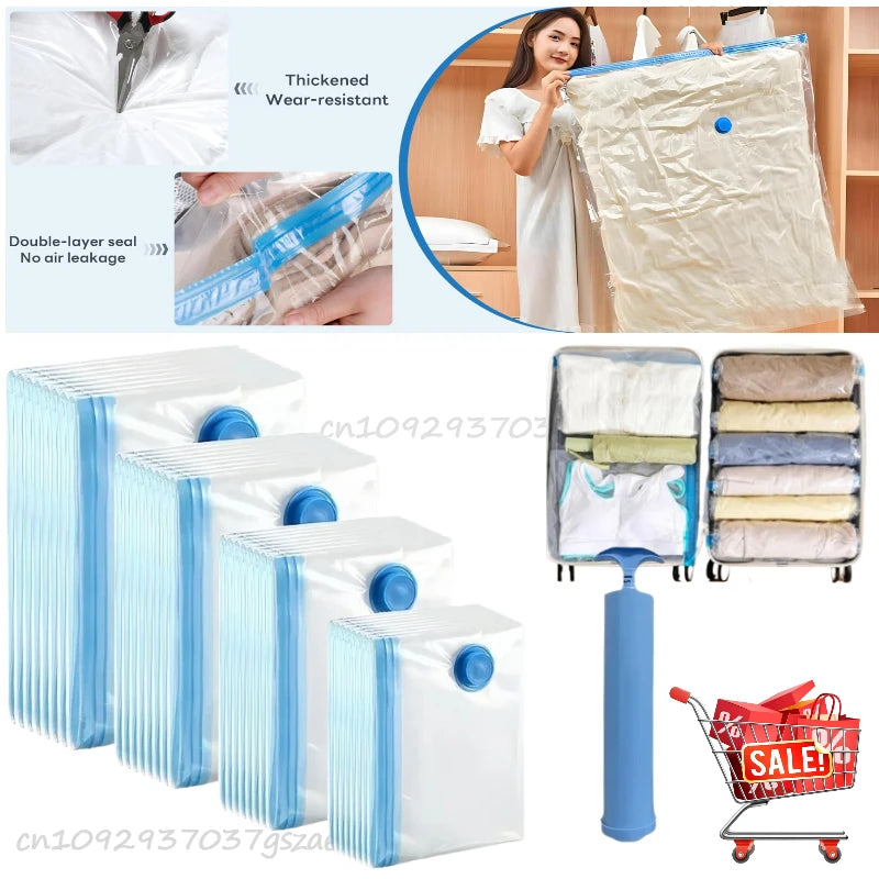 Large Capacity Vacuum Storage Bags for Clothes,Bedding,Space Saving Bags Storage Space Saver Compression Bags Vacuum Seal Packet Zpaxo
