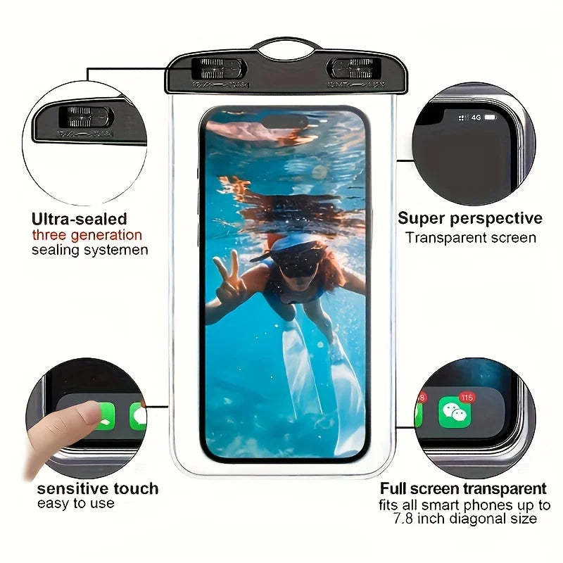 Beach Travel Phone Dry Bag Waterproof&sandproof Silicone Seal