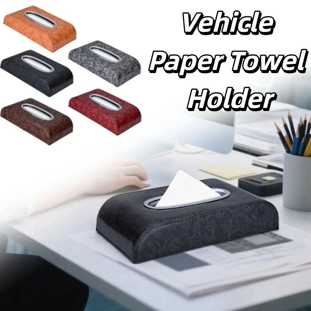 Glossy Wood Grain Car Center Armrest Box Curved Design High-end Paper