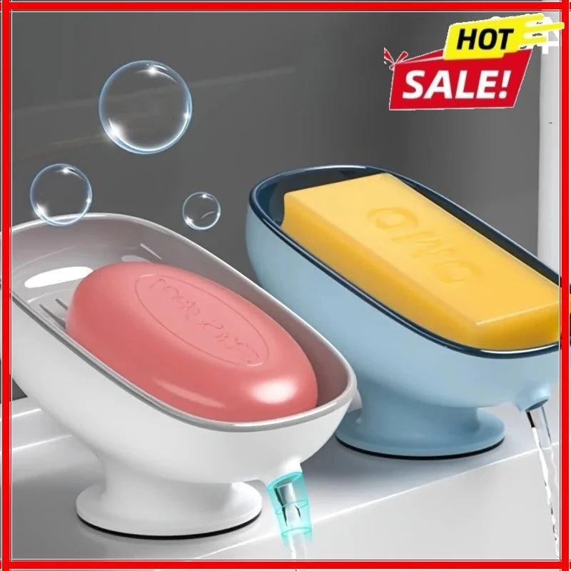 2-Pack Draining Soap Dish Holder – Suction Cup Wall Mount Soap Dish Holder Zpaxo