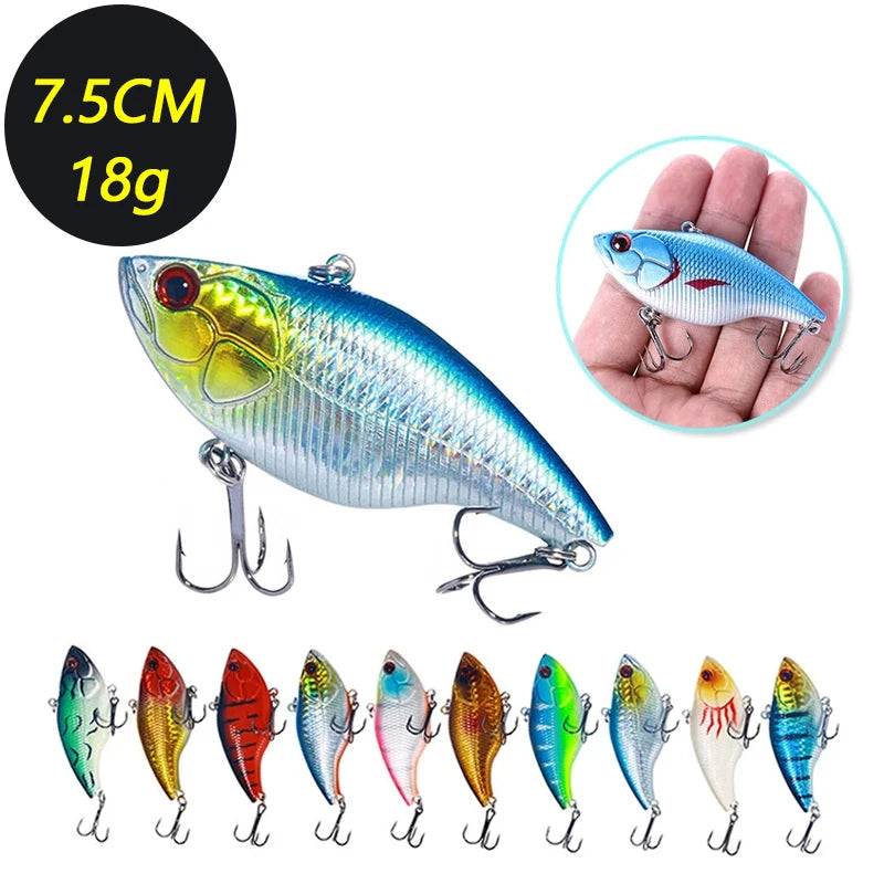 2026 7.5cm/18g VIB Fishing Lure 3/5/8PCS Of Random High Quality Artificial Biomimetic Fishing Lure Outdoor Fishing Accessories Zpaxo