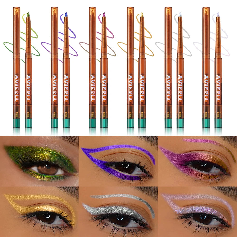 Eyeliner Gel Pencil Metallic Gradient Chameleon Glitter Waterproof Zpaxo