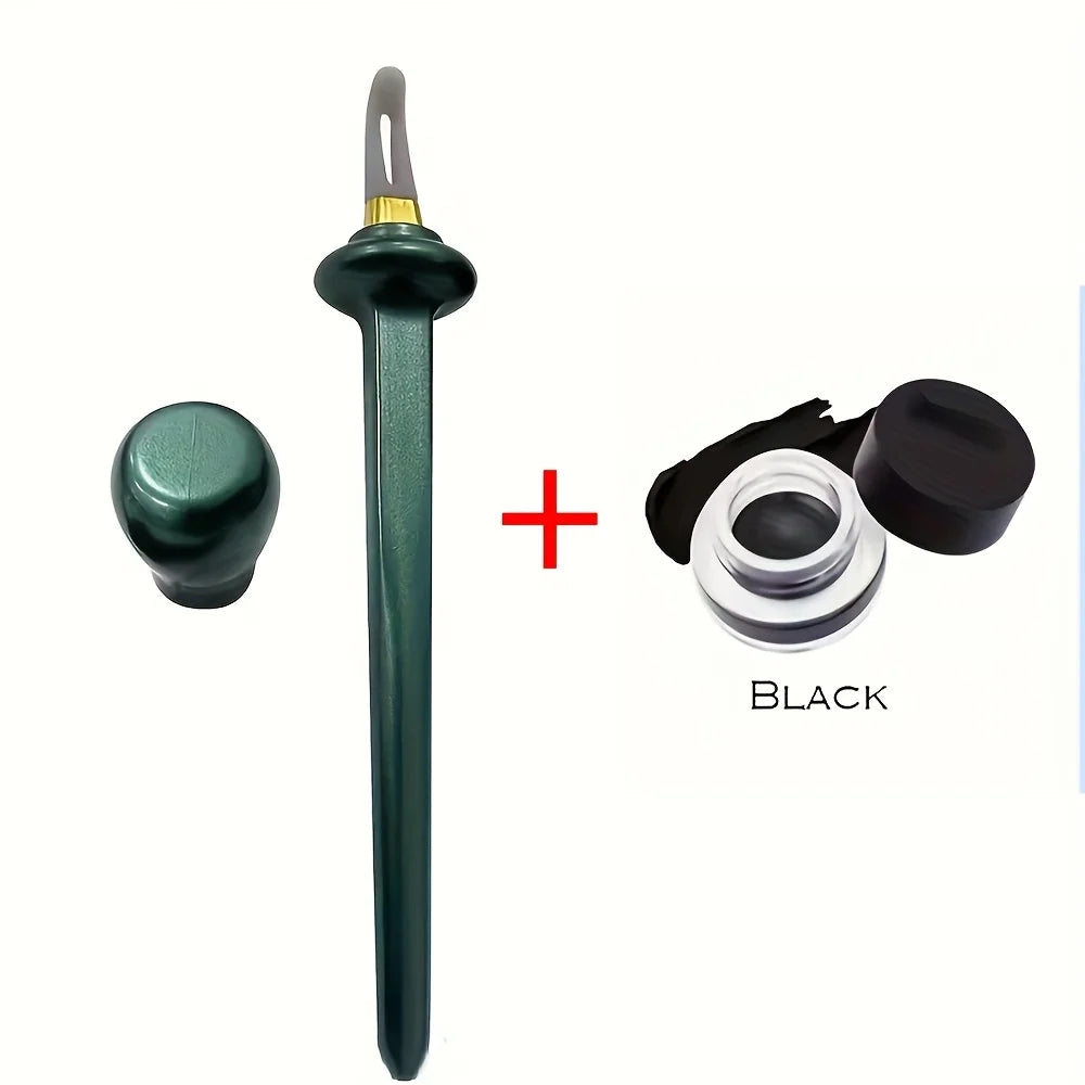 Silicone Eyeliner Brush Waterproof Non-smudge Auxiliary Tool Zpaxo green brush -black