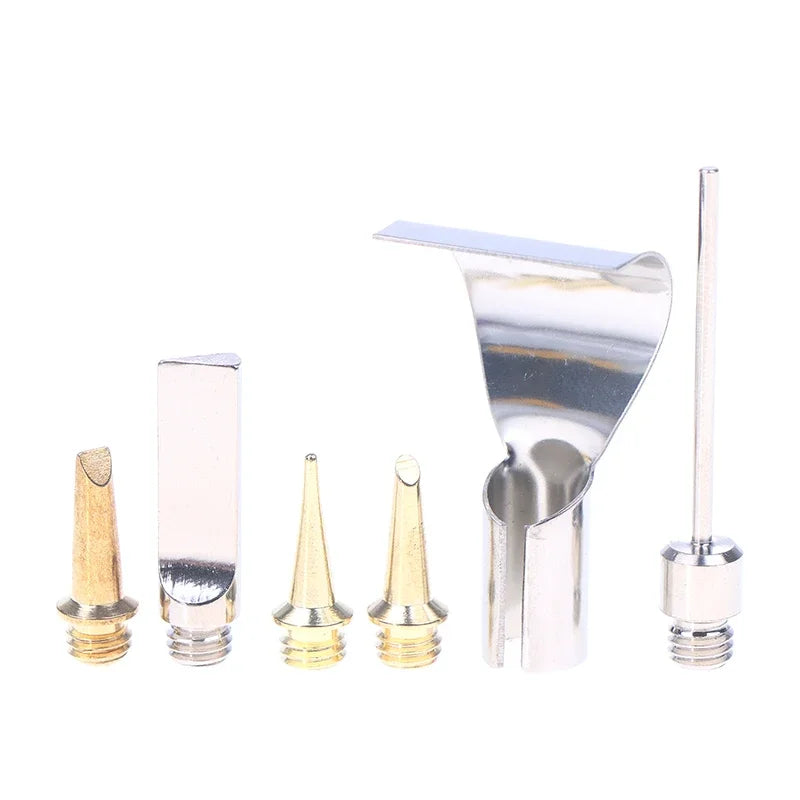 5/6Pcs Replacement Copper Tips Nozzle Kit For Hs-1115K / Mt-100 Aerated Flame Butane Gas Soldering Iron Cordless Welding Tool Zpaxo