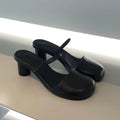 Heels Women Slippers Chunky Mules Shoes 2025 Trend Slingabck Sandals