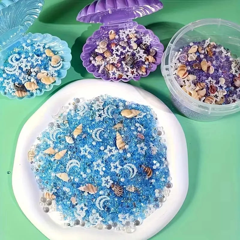 1Box Ocean Style Epoxy Resin Filling DIY Star Moon Conch Shaped Crystal Epoxy Resin Filling Nail Glitter Decorations Zpaxo