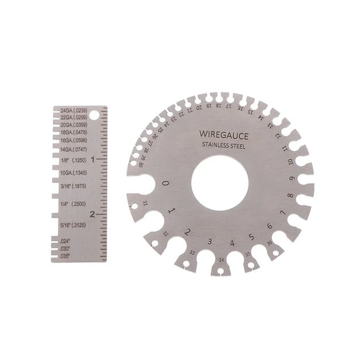 0-36 Round AWG SWG Wire Gauge Thickness Ruler Diameter Stainless Zpaxo