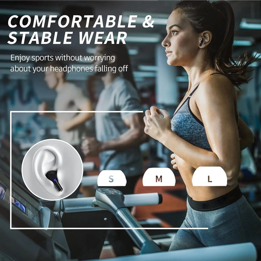 Wireless Earphone Bluetooth 5 3 Headphone 60H Playback LED Power