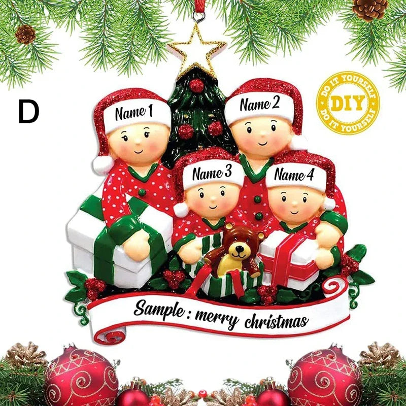 Personalized Resin Family Christmas Tree Ornaments Home Decoration