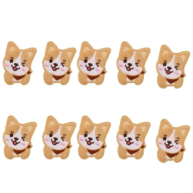 Dog Fabric Iron Patches Adhesive Embroidery Appliques Garment Jackets Zpaxo winking puppy China Mainland