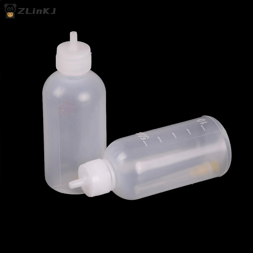 ▶1Pcs 50CC Needle Dispensing Bottle Plastic Alcohol Bottle Long/Short Needle 50ML Capacity For Dispenser Rosin Solder Flux Paste Zpaxo