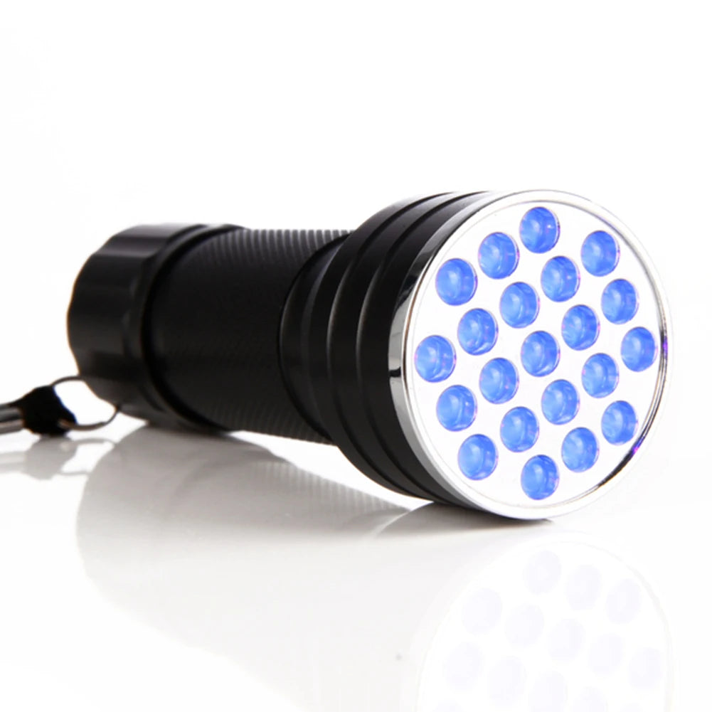 9 21LED UV Light 395nm Waterproof Flashlight Ultraviolet Mini Lamp