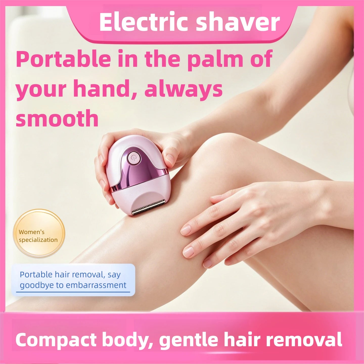 2-in-1 Women's Pink Shaver Private Trimer Full Body Female Electric