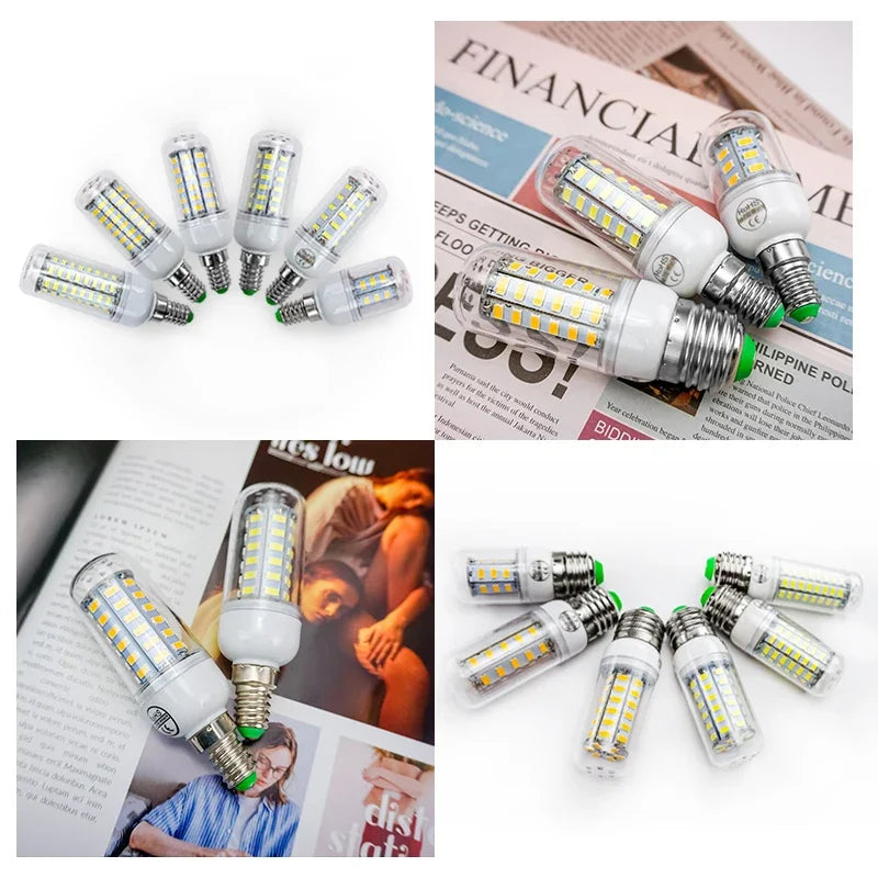 E27 E14 LED Lamp SMD 5730 220V Corn Light Bulb 24 36 56 72 LEDs Energy Saving Lamp Ampoule LED Chandelier Lighting for Home Zpaxo