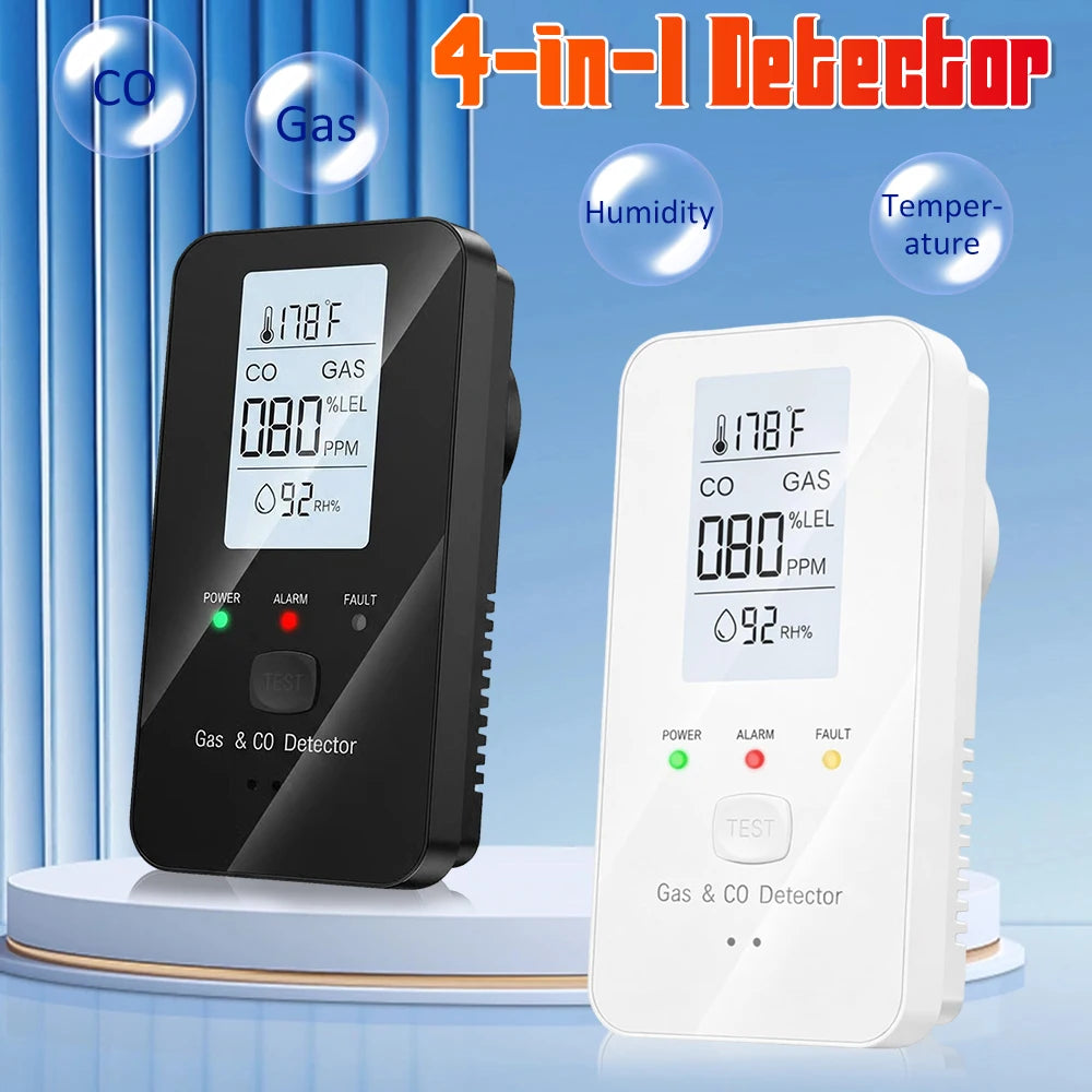 Natural Gas & Carbon Monoxide Detector, Plug in Carbon Monoxide Alarm,Propane,Methane,4-in-1 Combustible Gas & CO Detector Alarm Zpaxo