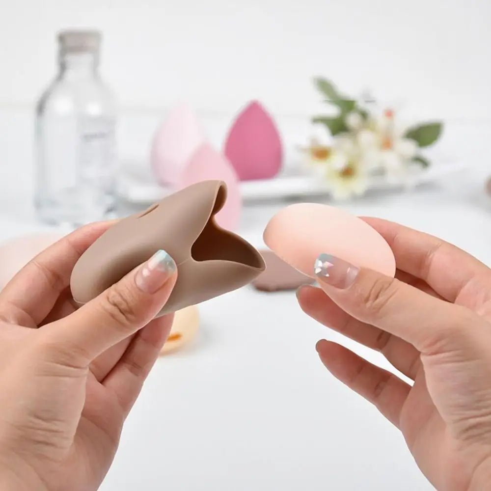 Soft Silicone Makeup Sponge Holder Multi-hole Design Travel Portable Beauty Sponge Storage Case Reusable Zpaxo
