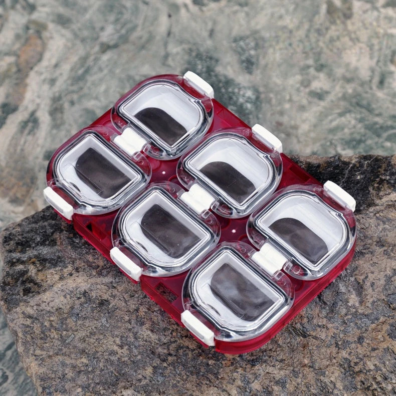 New Fishing Accessories Box Magnetic Waterproof 4 Grid 6 Grid Fishing Hook Accessories Storage Box Fishing Accessories Parts Box Zpaxo 6 grid magnetic