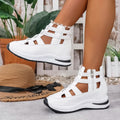 Women Sandals New Closed Toe Office and Career Summer Solid Wedge Shoes for Women New High Quality Buckle Strap Sandals Women Zpaxo WHITE 39
