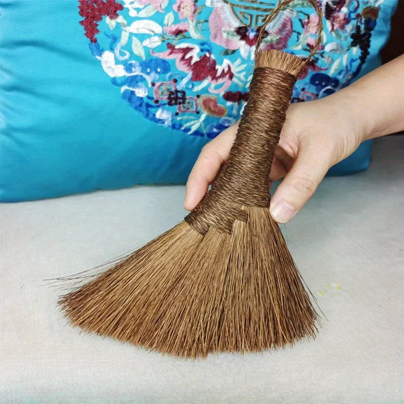 7" Artisan Palm Silk Broom – Handmade Natural Fiber Brush Natural Fiber Broom Zpaxo