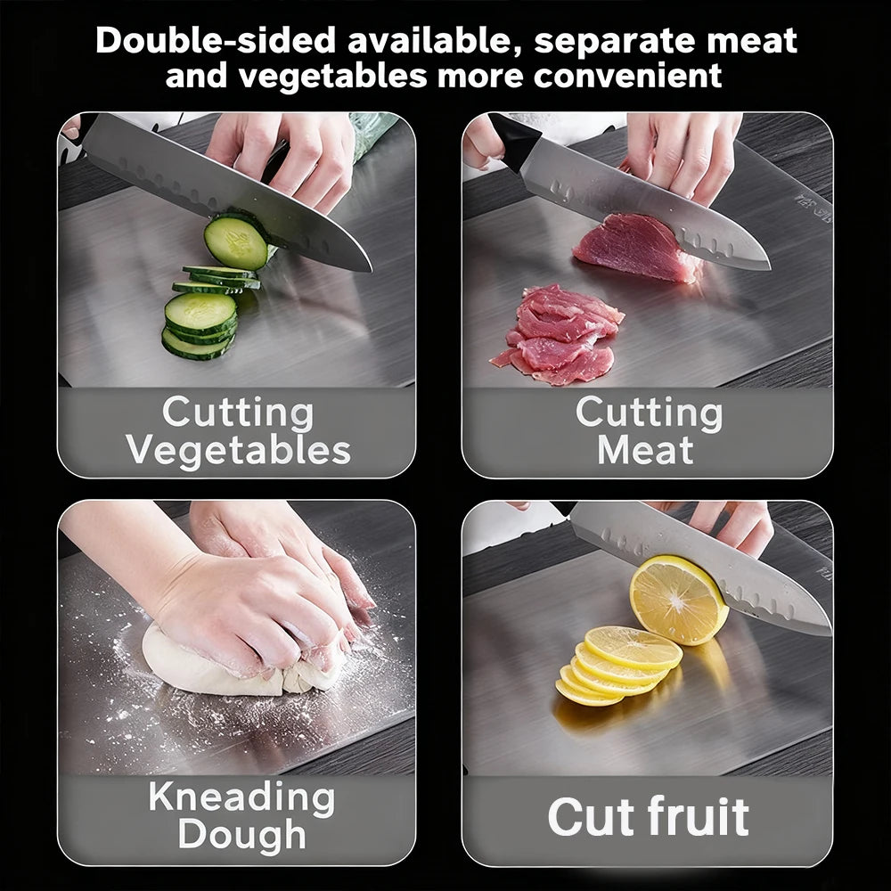 Double-Sided Stainless Steel Cutting Board | Kitchen & BBQ