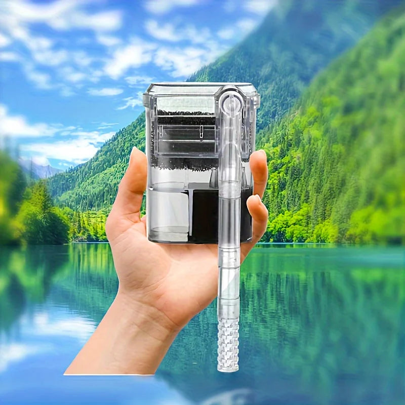 Hang-on-back Aquarium Filter 5V USB Powered Compact Waterfall 2 5W H