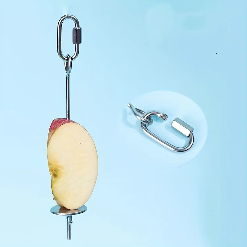 Stainless Steel Parrot Feeder Hanging Fresh Vegetables Juicy Fruits Zpaxo