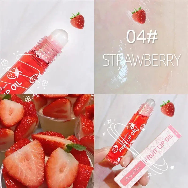 Fruit Lip Gloss Transparent Lip Oil Moisturizing Reducing Lip Lines Nourishes Lips Waterproof Long-lasting Liquid Lips Cosmetics Zpaxo