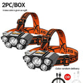5 LED Rechargeable Headlamp – 8 Modes, IPX4 Waterproof LED Headlamp Zpaxo 5 LED 2PCS