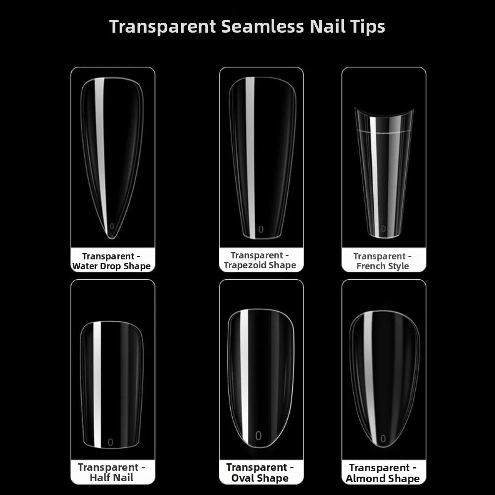 Oval Shape French Nail Dual Forms Almond Coffin Full Cover Tips Zpaxo