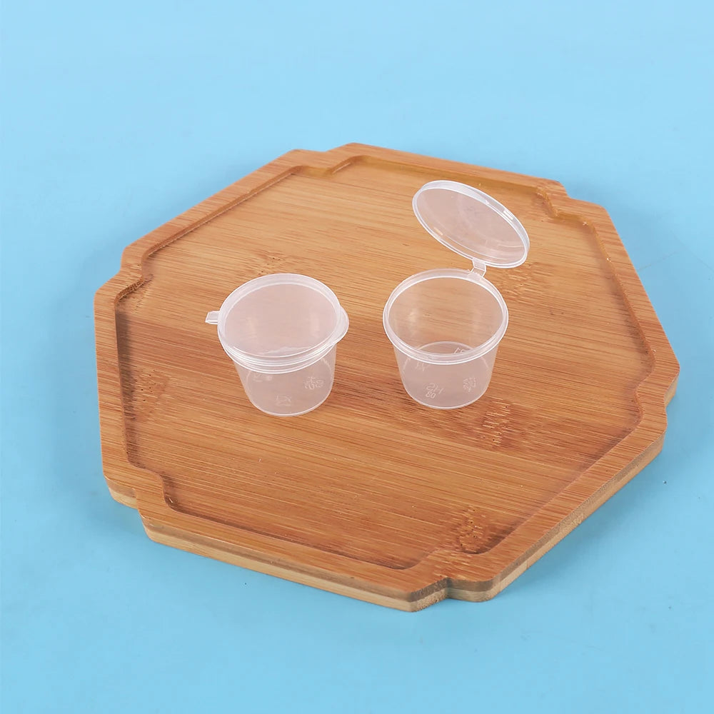 20Pcs Disposable Sauce Cup 25ml Portion Cups with Lids Souffle Sampling Cups Transparent Storage Container Zpaxo