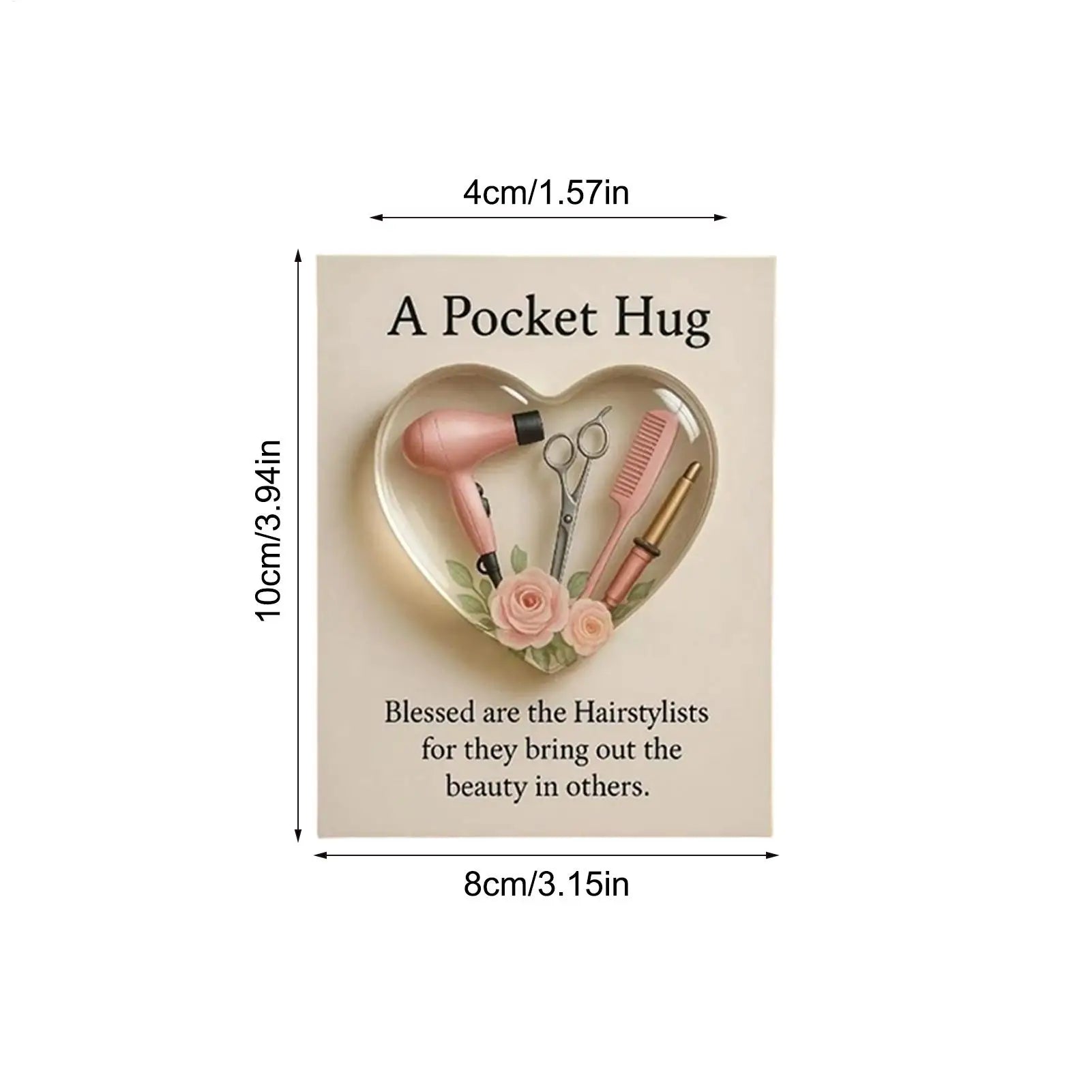 Heart Hug Pocket 2D Shaped Souvenir Appreciation Inspirational Card
