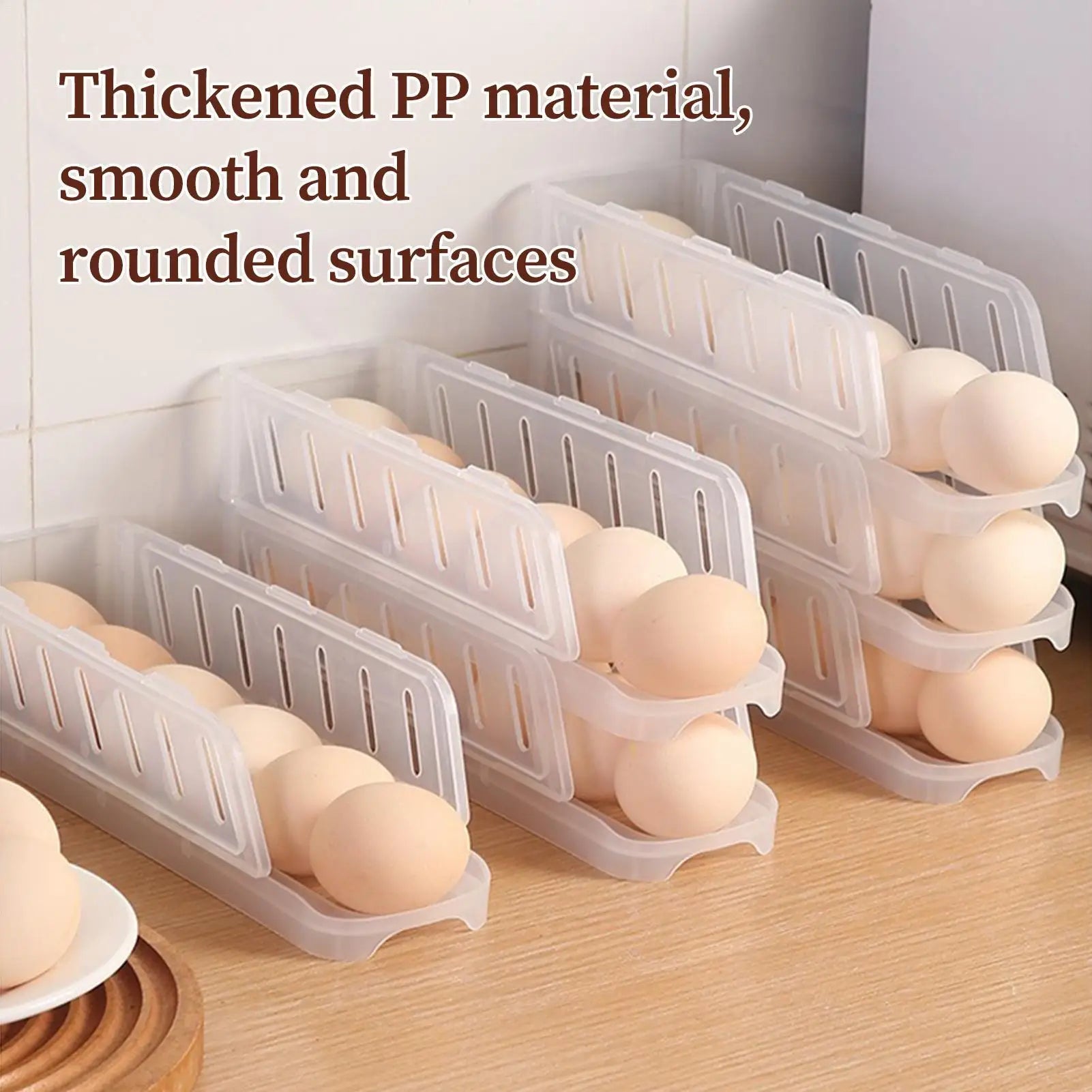 Egg Holder 3-Tier Foldable Automatic Rolling Dispenser Reusable