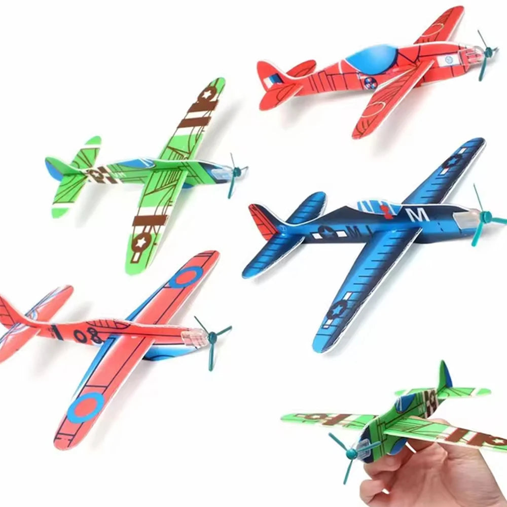 12Pcs Foam Airplane Toy Glider Planes for Kids Party Favors Birthdays Gifts Prize Airplane Model Outdoor Flying Toys Zpaxo