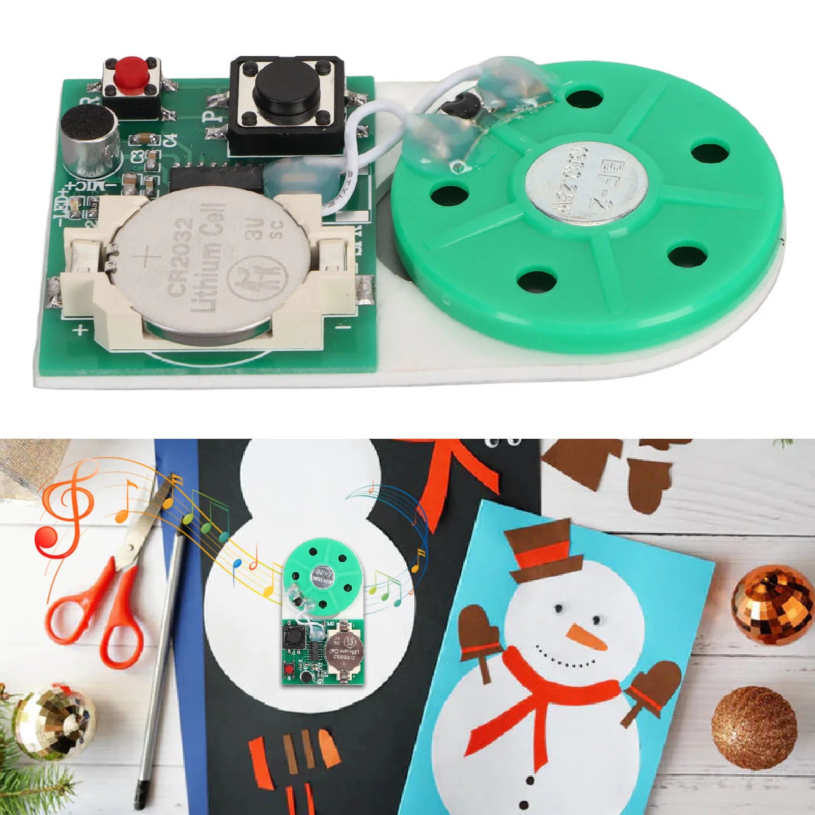 Recording Module 25 Seconds with Double Faced Adhesive Tape Professional Button DIY Sound Chip Module for Greeting Card Zpaxo Default Title
