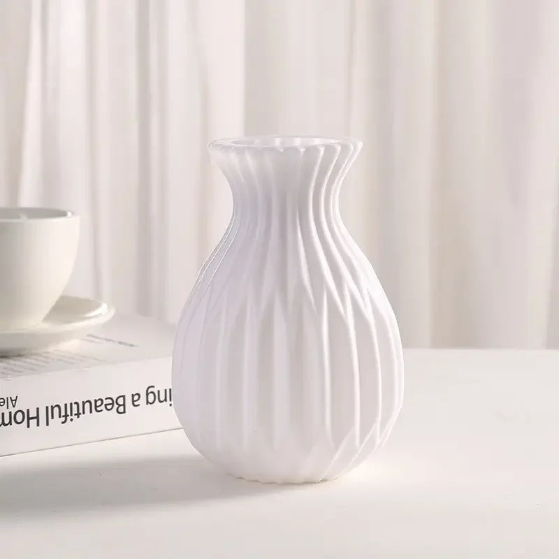 White Plastic Ceramic-look Vase Weddings Home Decor Dining Tables DIY