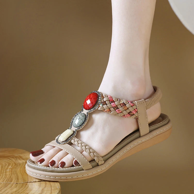 Summer 2025 Soft Bottom Flat Sandals Women Versatile Fashionable Zpaxo