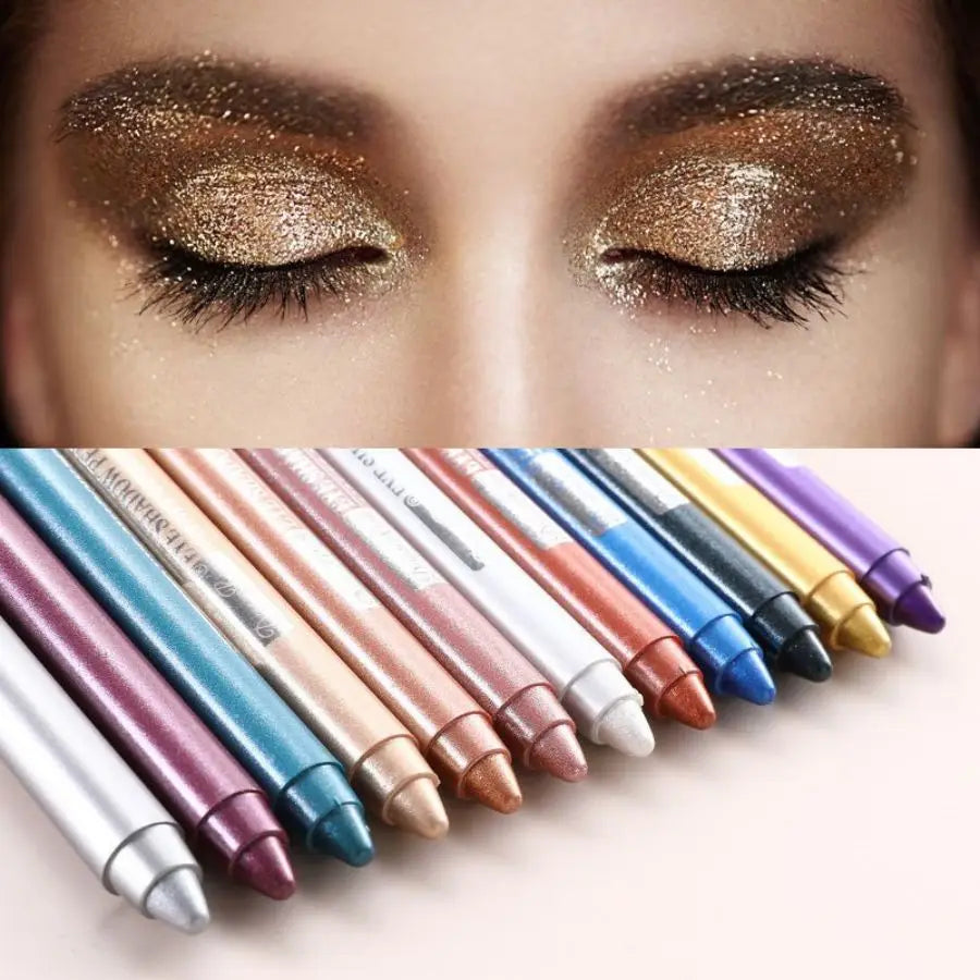 Eyeshadow Pen, Eyeliner Pen, Eyeshadow Stick, Eyeshadow Pen for Lower Eyelid, Pearlescent Eyeshadow Pen with Sharpener, Foaming Pen, Single-Color Eyeshadow Pen, Pearlescent Lower Eyelid Eyeshadow, Highlighter, Smudge-Proof Zpaxo