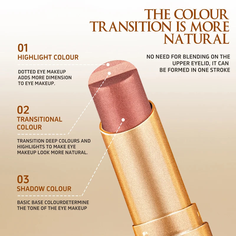 Three Matte Pearlescent Eye Shadow Stick Waterproof Durable Gloss