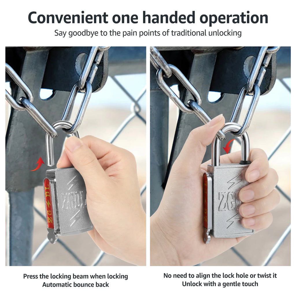 Keyless Hole Magnetic Padlock Anti-Theft 304 Stainless Steel High-Security Magnetic Strip Key Secure Lock for Electrical Meter B Zpaxo