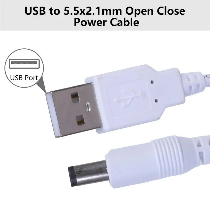 652F Streamlined Connection Essential USB Male to DC5.5x2.1mm Male Cable Power Cable Zpaxo