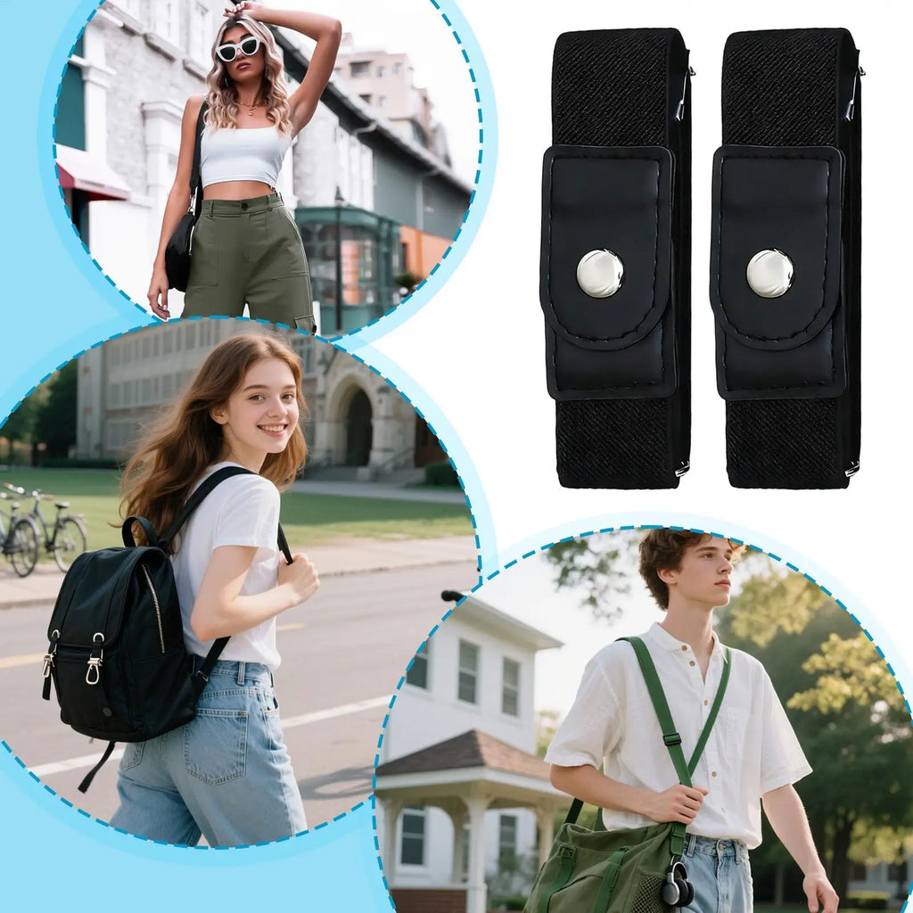 1 Pair No Buckle Elastic Belt Stretchable Adjustable Waistband Women