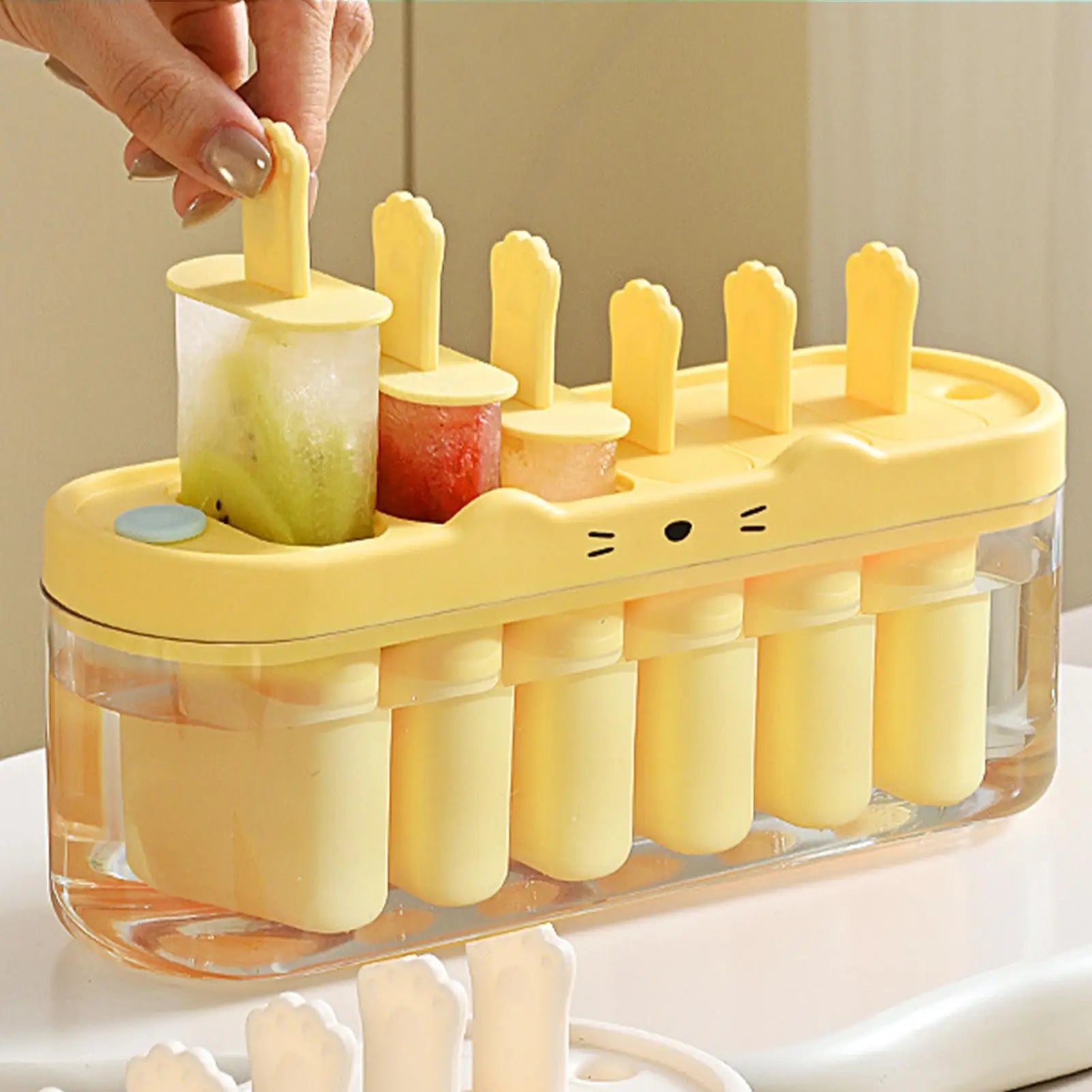 6-Cavity Popsicle Mold – Ice Pop Maker with Sticks Popsicle Mold Zpaxo