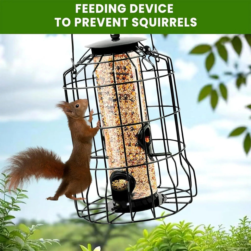 Bird Feeder 4-Port Weatherproof Squirrel Proof Metal Large Bird Feeder Outdoor Hangable for Watching Hummingbird Finch Chickadee Zpaxo
