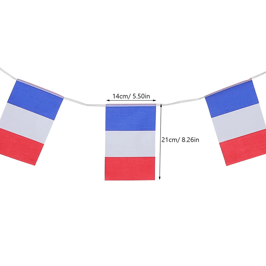 French Flag Banner String Decor Creative Rope Design Easy Hang