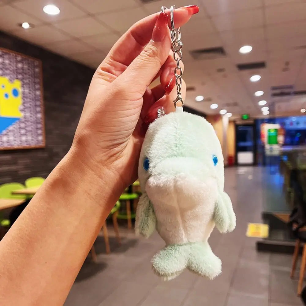 Cute Dolphin Doll Keychain Dolphin Soft Fluffy Pom Pom Whale Key Ring Fluffy Cute Cute Dolphin Pendant Decoration Zpaxo green-key ring