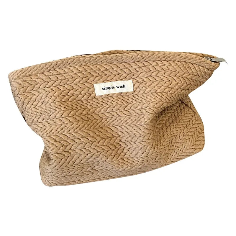 Handwoven Crochet Makeup Bag – Zipper Cotton Cosmetic Pouch Cosmetic Pouch Zpaxo