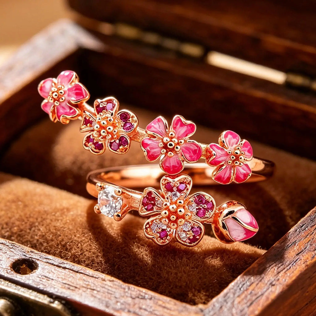 Open Rings for Women Metal Adjustable Open Flower Women Floral Jewelry for Daily Wear Party Prom Dating Engagement Zpaxo