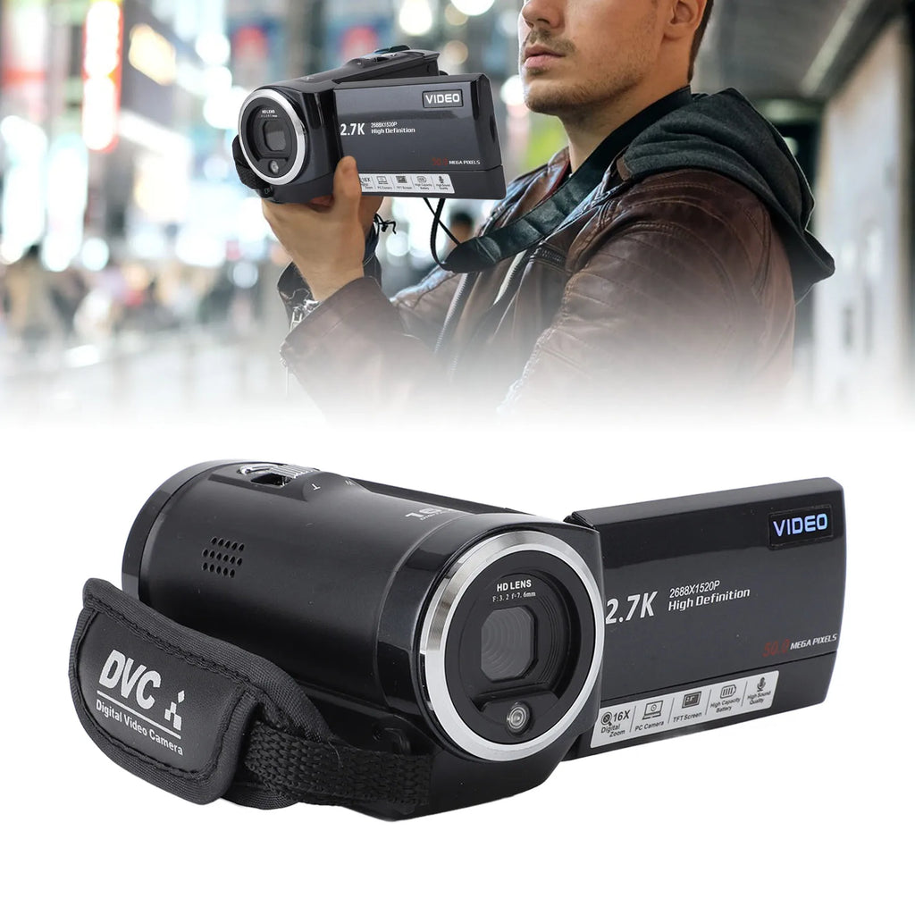 2 7K Camcorder 16x Digital Zoom Professional Face Recognition Video