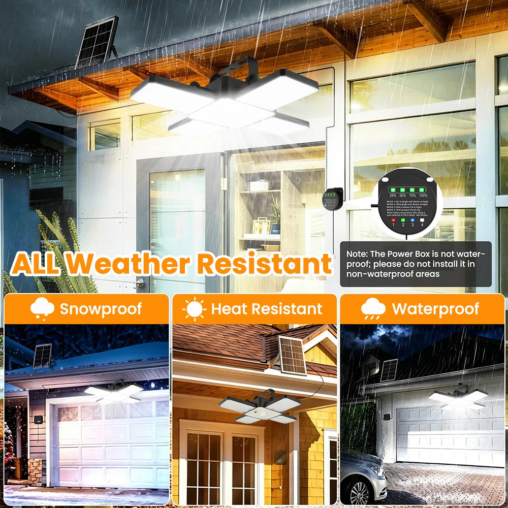 Solar Shed Light Outdoor IP65 Waterproof Motion Sensor 4 Modes 5000mAh Solar Security Light 5-Head Pendant Light for Garage Barn Zpaxo