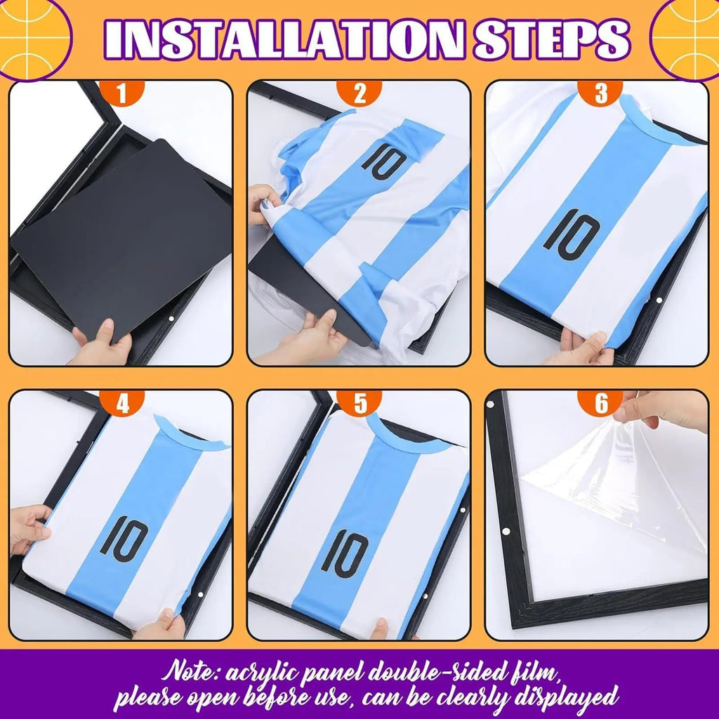 Sports Shirt Frame UV Protection Wall Display Case Home Shelf